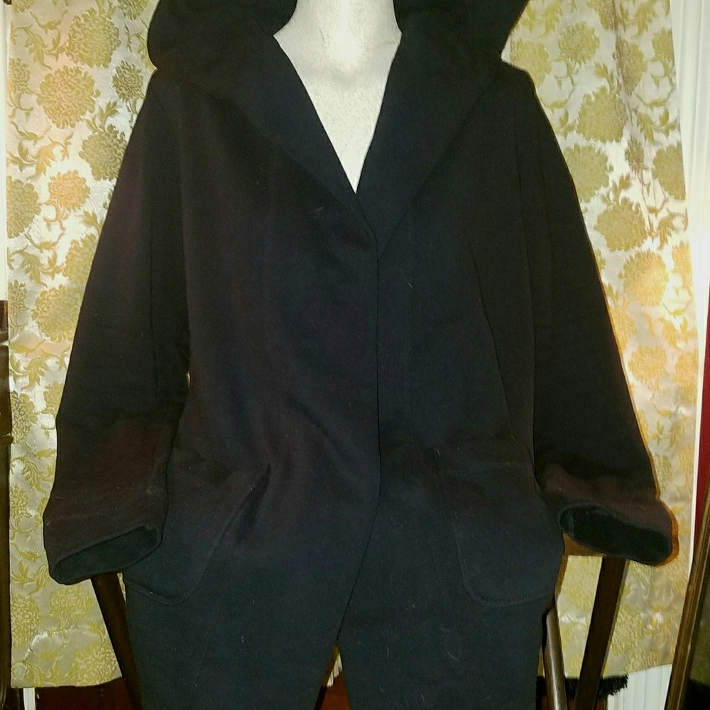 Loft Black Hooded Jacket XS Small GOTH Gothic